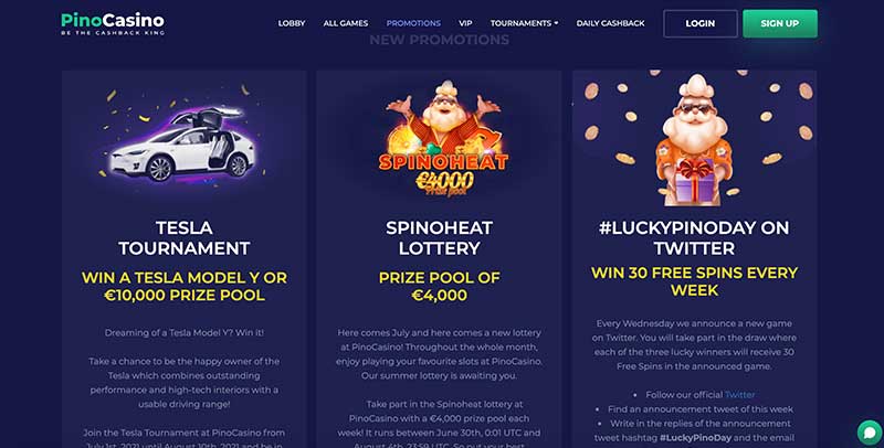 PinoCasino live casino met live dealers